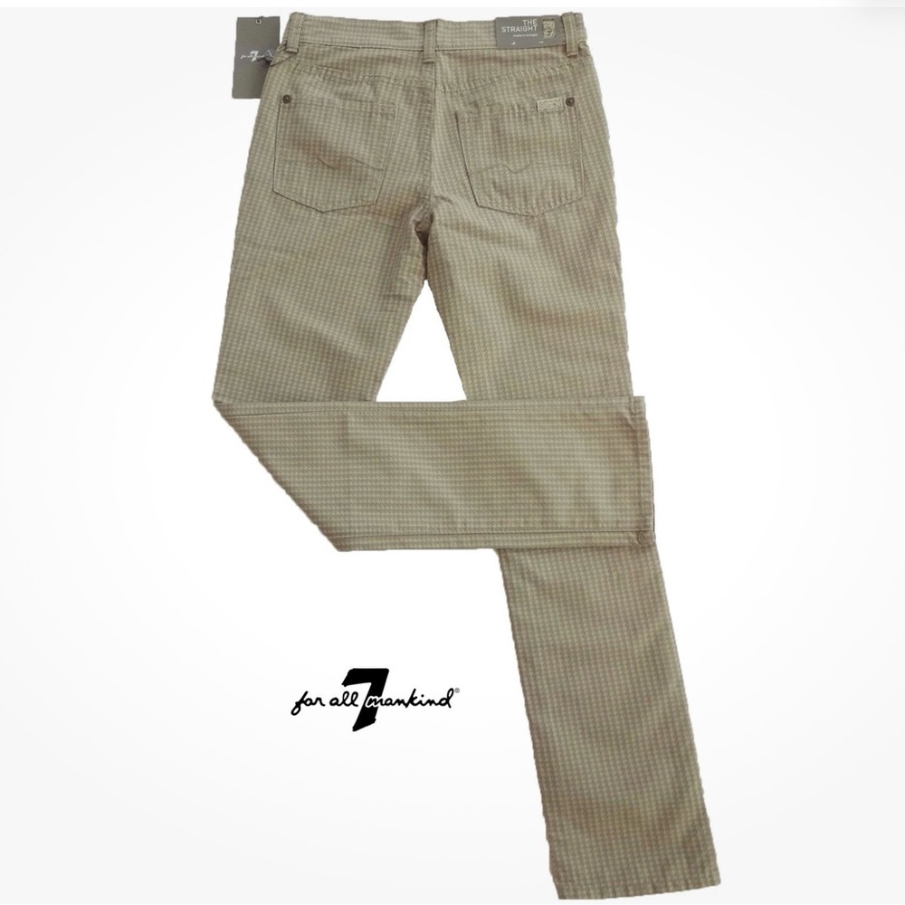 7 For All Mankind Boys The Straight Pants Size 16 Khaki Houndstooth NWT Designer